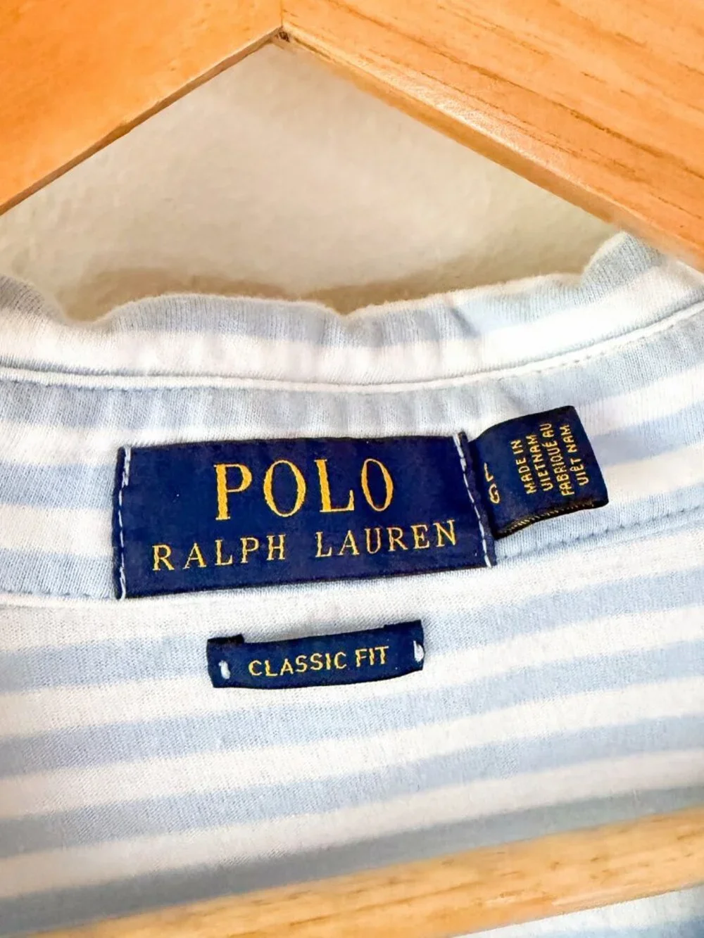 Polo Ralph Lauren Striped Polo Shirt Mens Large Classic Fit Blue White